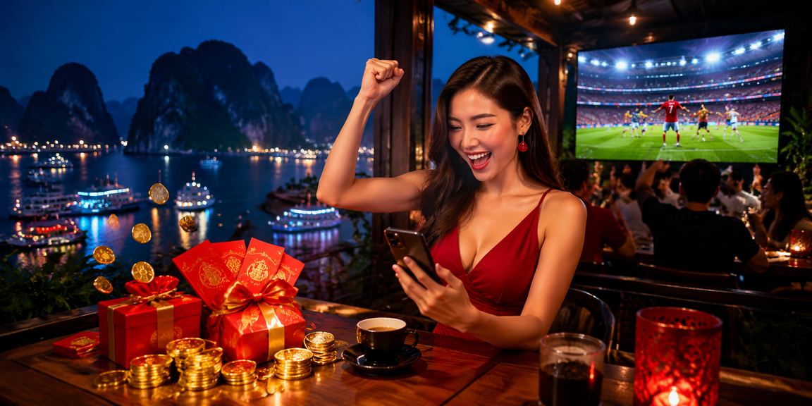 Người dùng tại Ninh Bình nhận phong bì đỏ thưởng và uống cà phê bên điện thoại